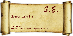 Samu Ervin névjegykártya